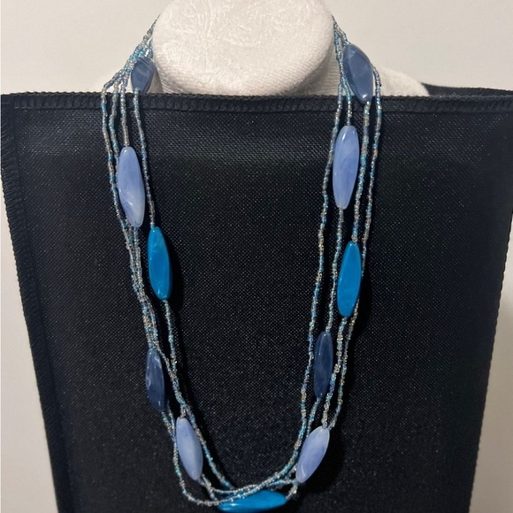 Blue Beaded Necklace - Picture 1 of 2